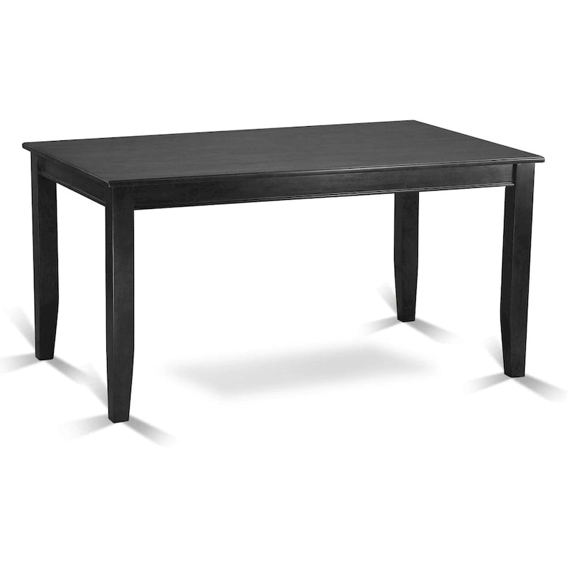 Set da pranzo 6 pezzi, tavolo rettangolare, 4 sedie e panca, nero