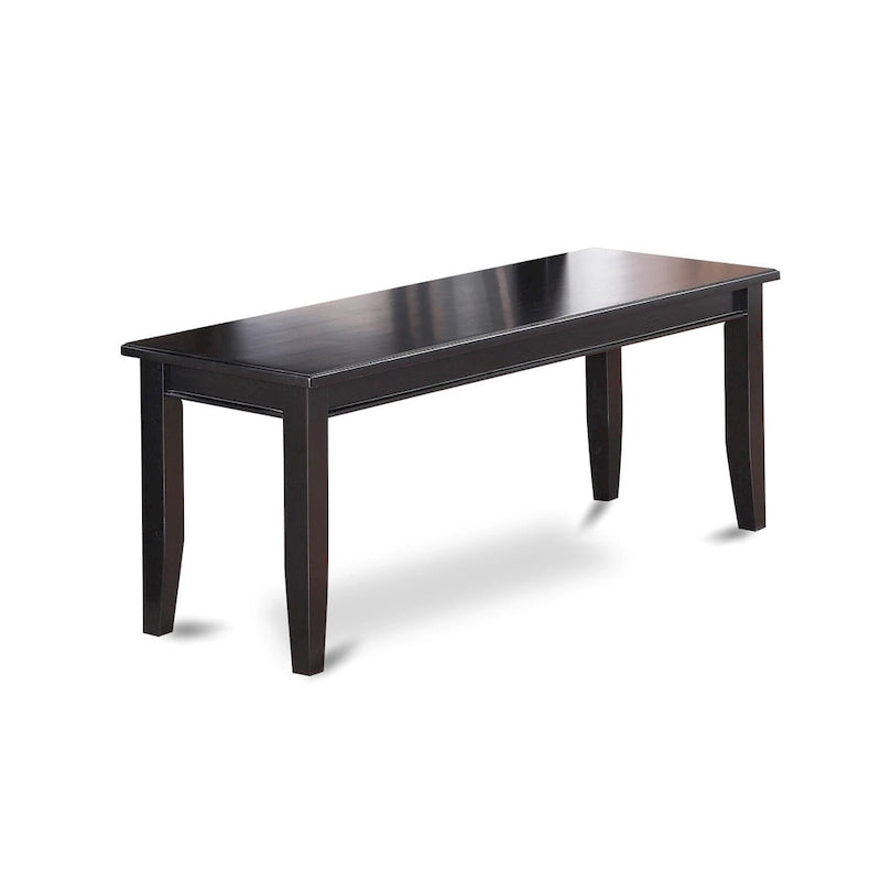 Set da pranzo 6 pezzi, tavolo rettangolare, 4 sedie e panca, nero