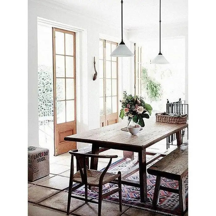 Set di 2 sedie da pranzo moderne in legno con schienale a Y, braccioli e sedile in canapa, per casa, ristorante, ufficio