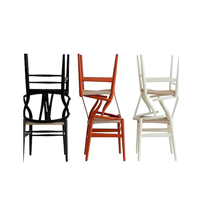 Set di 2 sedie da pranzo moderne in legno con schienale a Y, braccioli e sedile in canapa, per casa, ristorante, ufficio