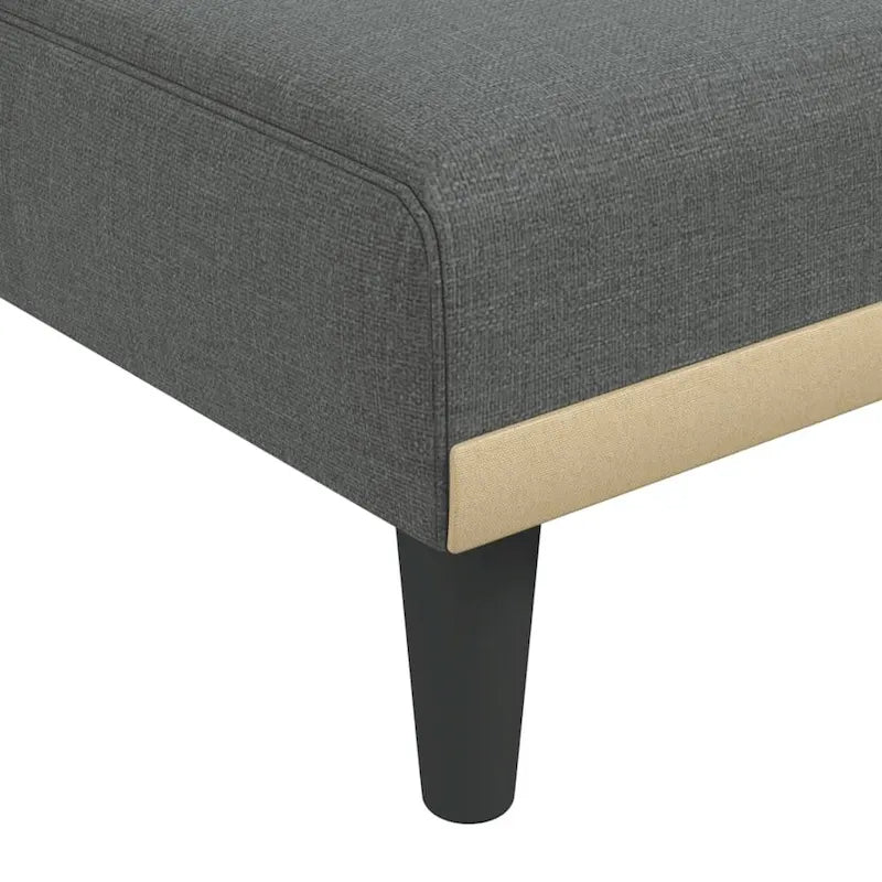 Divano letto a L, grigio scuro, 255x140x70 cm, in tessuto