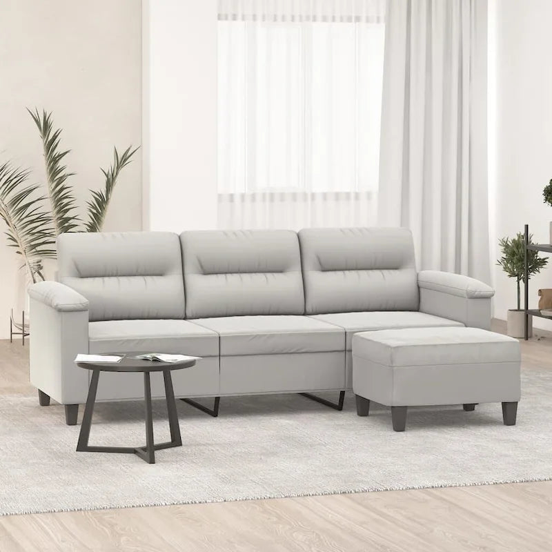 Sedia imbottita moderna Accent con poggiapiedi, tessuto in microfibra