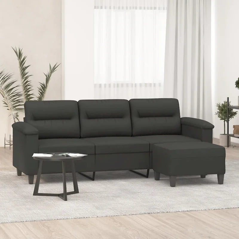 Sedia imbottita moderna Accent con poggiapiedi, tessuto in microfibra