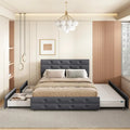 Letto a rotelle imbottito in tessuto di lino Queen Size con cassetti, Letto Queen Size