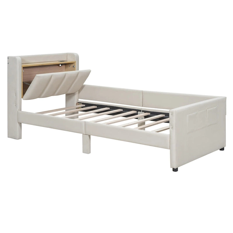 Letto a piattaforma imbottito queen size e twin XL size