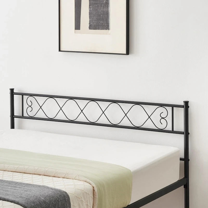 Struttura letto a piattaforma con testiera in ferro battuto "Sweet Heart"