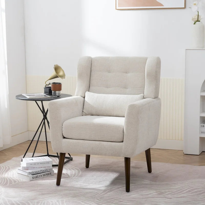 Poltrona Mid-Century Modern con cuscino lombare, Set da 1