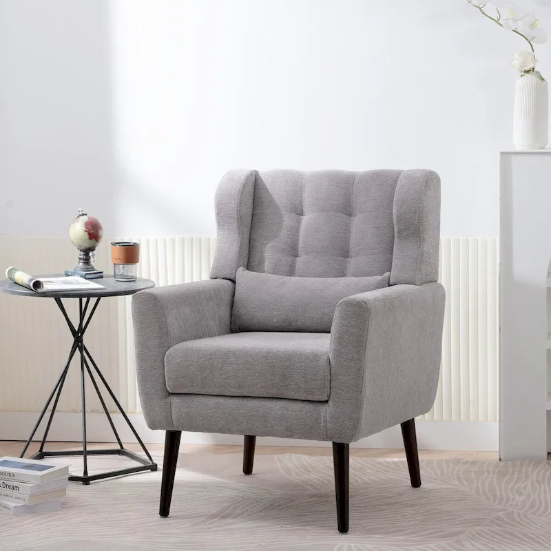 Poltrona Mid-Century Modern con cuscino lombare, Set da 1