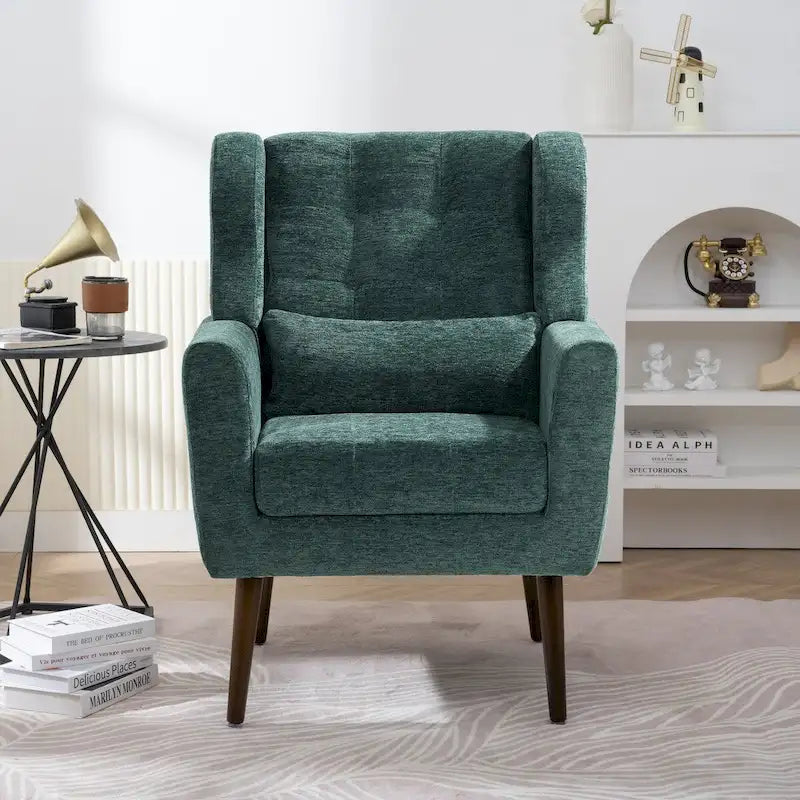 Poltrona Mid-Century Modern con cuscino lombare, Set da 1