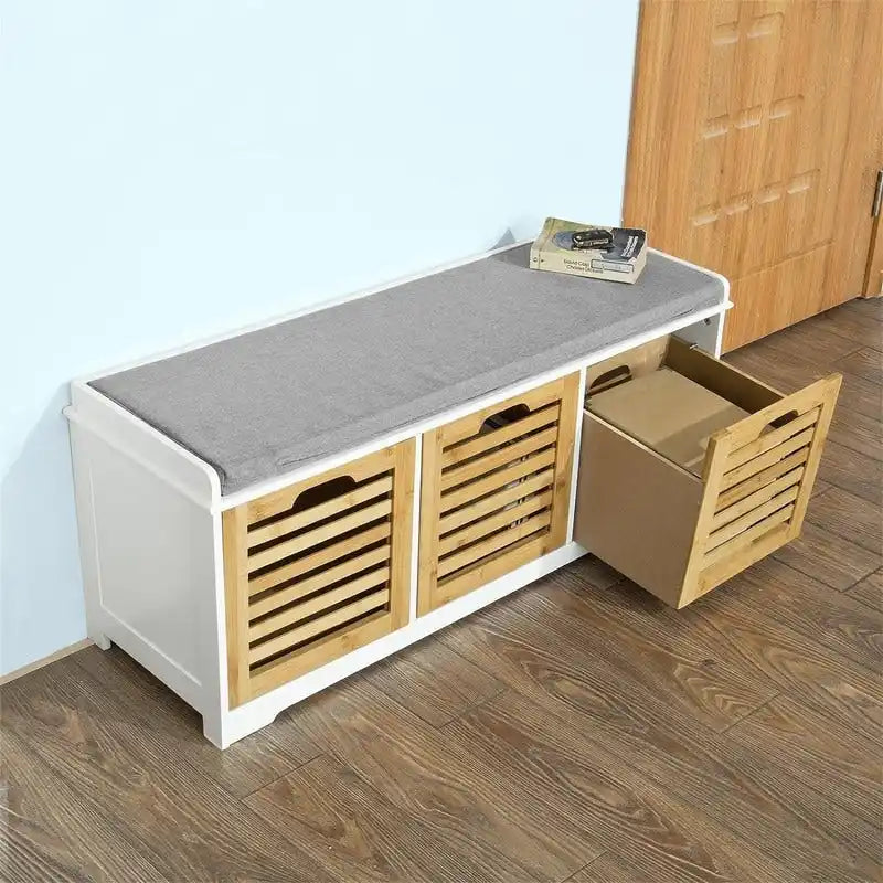 Panca Contenitore con 3 Cassetti - 13.78P x 41.34L x 16.93A
