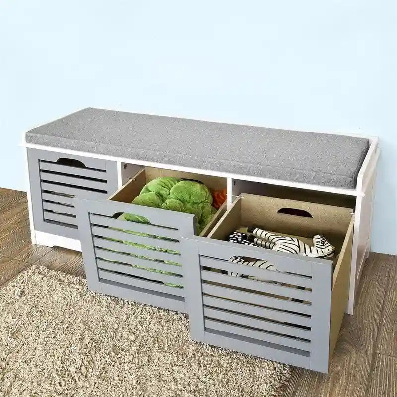 Panca Contenitore con 3 Cassetti - 13.78P x 41.34L x 16.93A