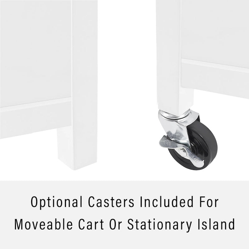 Carrello da cucina con isola con piano in legno, stile Shaker, 18P x 42,13L x 37,5A