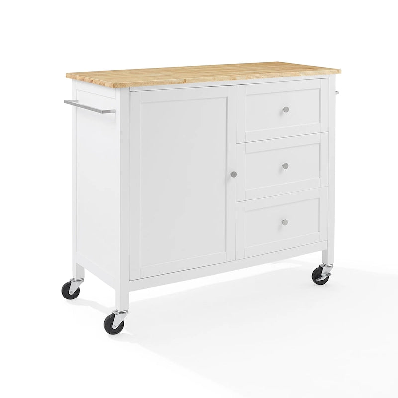 Carrello da cucina con isola con piano in legno, stile Shaker, 18P x 42,13L x 37,5A