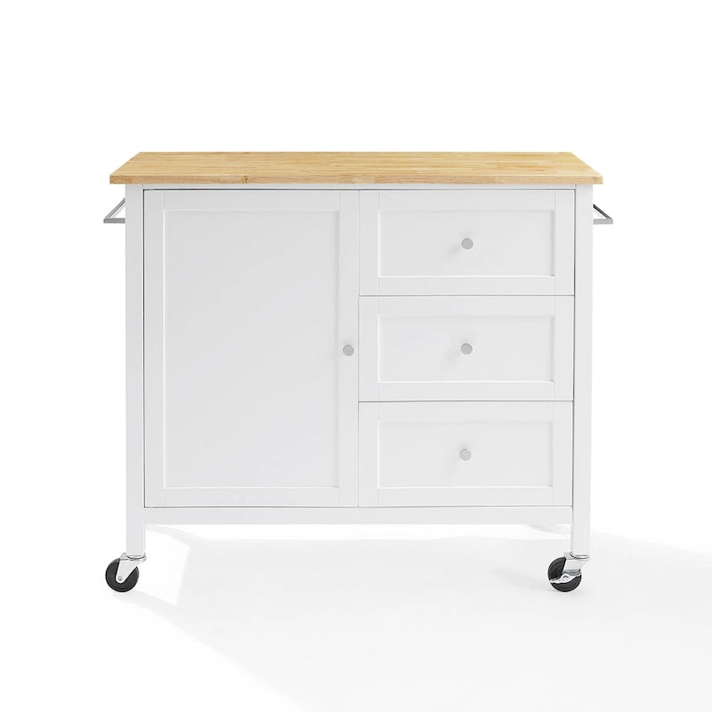 Carrello da cucina con isola con piano in legno, stile Shaker, 18P x 42,13L x 37,5A