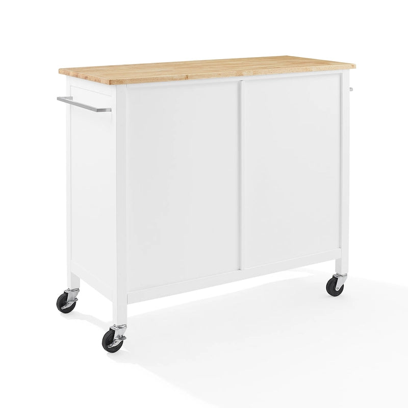 Carrello da cucina con isola con piano in legno, stile Shaker, 18P x 42,13L x 37,5A