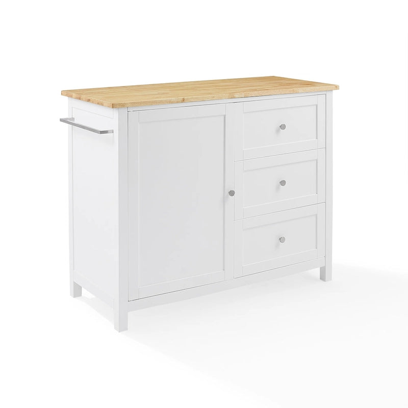 Carrello da cucina con isola con piano in legno, stile Shaker, 18P x 42,13L x 37,5A