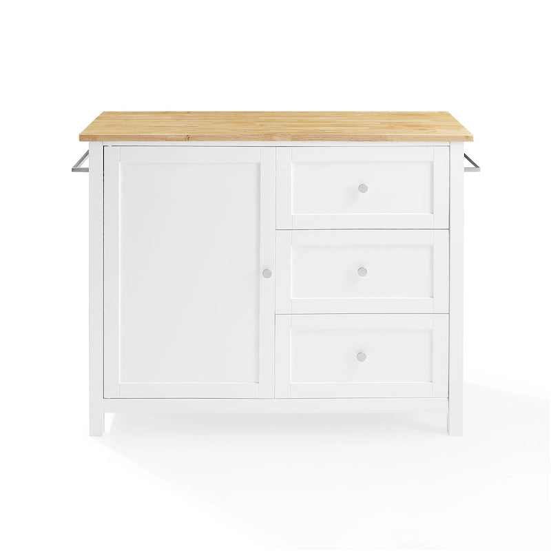 Carrello da cucina con isola con piano in legno, stile Shaker, 18P x 42,13L x 37,5A