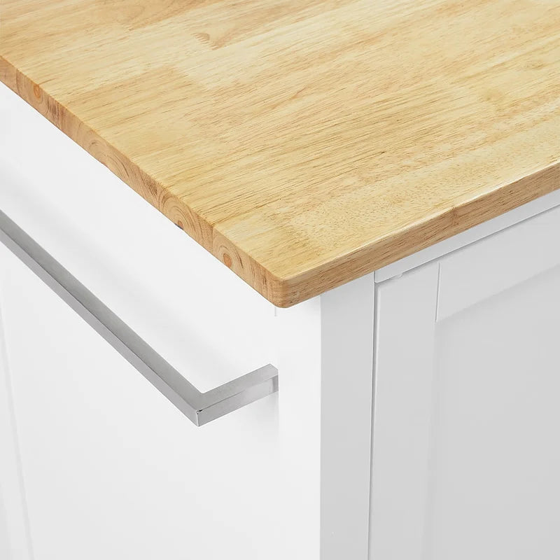 Carrello da cucina con isola con piano in legno, stile Shaker, 18P x 42,13L x 37,5A