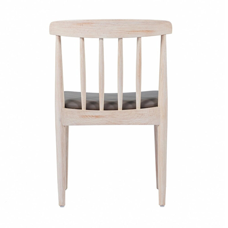 Sedia da pranzo commerciale in legno massello con sedile imbottito in vinile - Set da 2