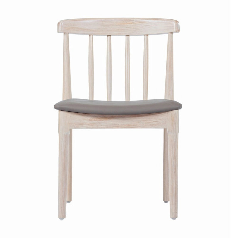 Sedia da pranzo commerciale in legno massello con sedile imbottito in vinile - Set da 2