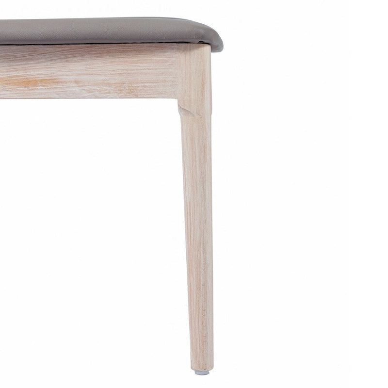 Sedia da pranzo commerciale in legno massello con sedile imbottito in vinile - Set da 2
