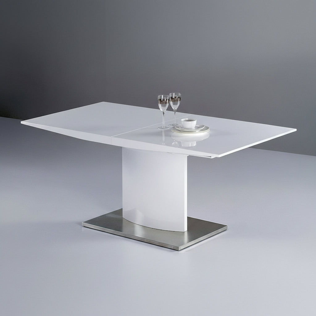 White Lacquer Extension Dining Table