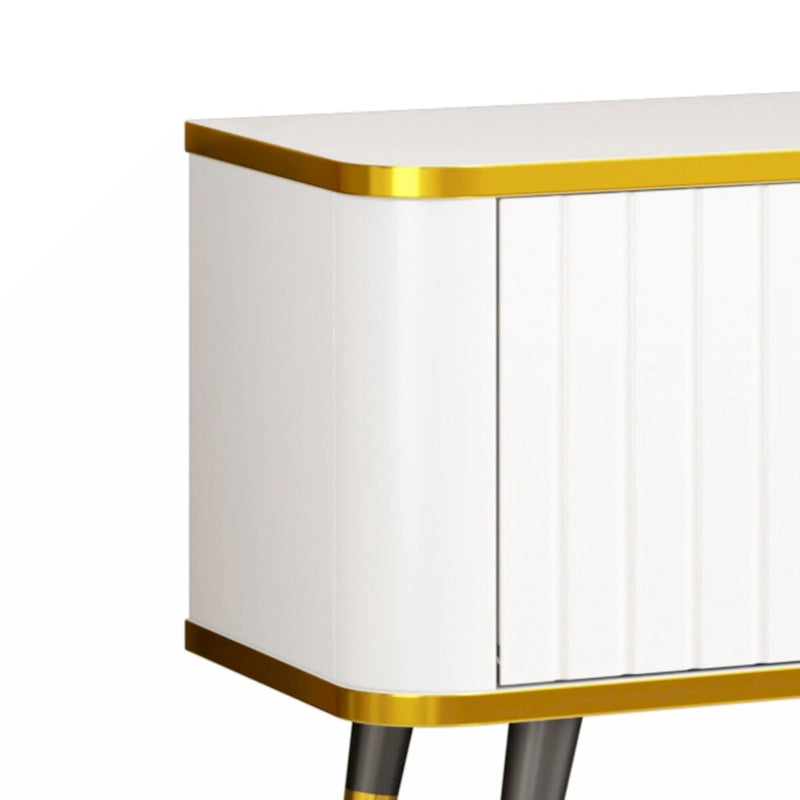 Mobile TV Minimalista di Lusso con Ripiano Aperto per TV Fino a 85 Pollici, Centro Intrattenimento con Armadietti e Cassetti