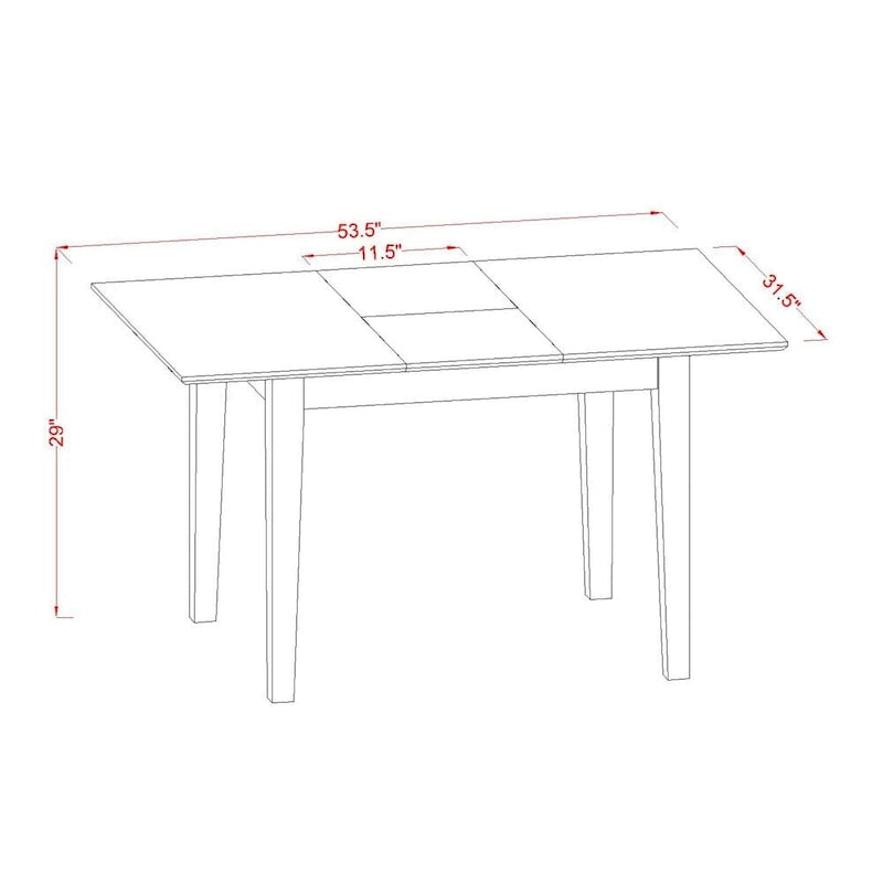 East West Furniture Set da Pranzo Composto da un Tavolo da Pranzo Rettangolare e Sedie da Sala da Pranzo (Opzioni Tipo Seduta Sedia)
