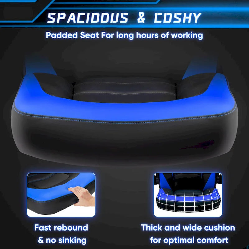 Sedia da computer in pelle PU Sedia da ufficio ergonomica Sedia da gaming con supporto lombare, Sedie da scrivania girevoli con braccioli ribaltabili