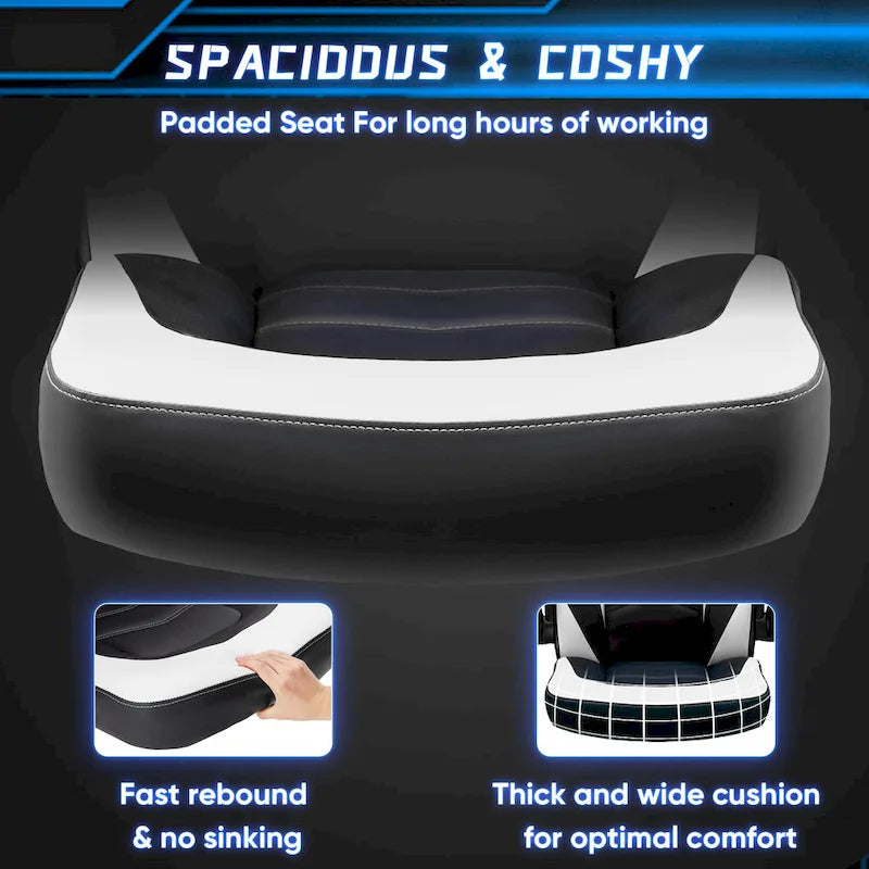 Sedia da computer in pelle PU Sedia da ufficio ergonomica Sedia da gaming con supporto lombare, Sedie da scrivania girevoli con braccioli ribaltabili