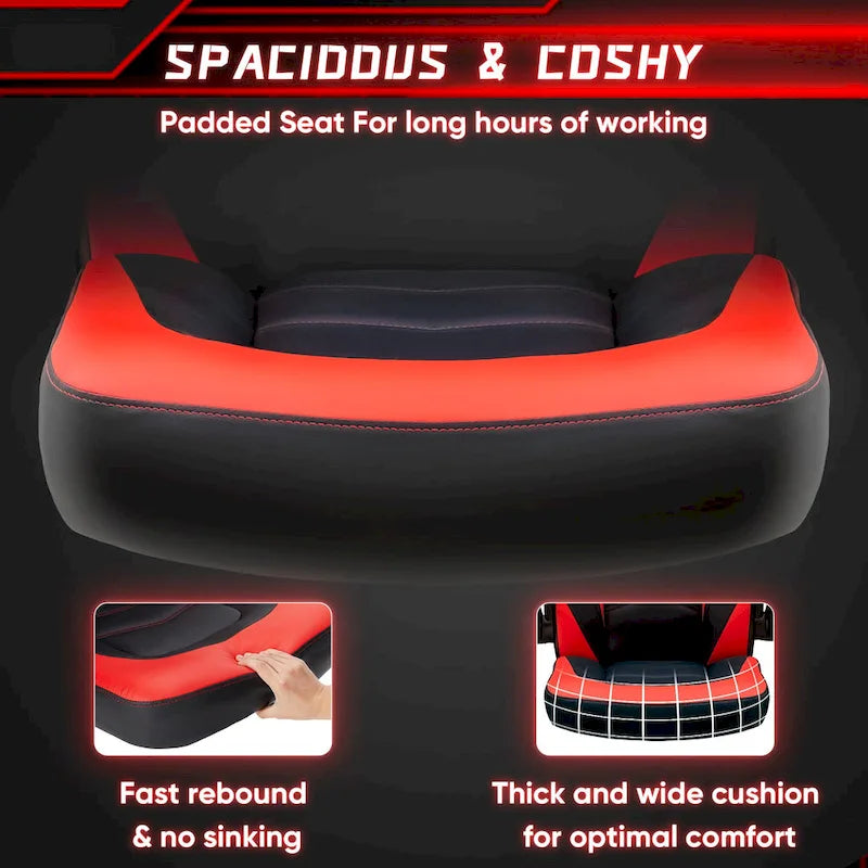 Sedia da computer in pelle PU Sedia da ufficio ergonomica Sedia da gaming con supporto lombare, Sedie da scrivania girevoli con braccioli ribaltabili