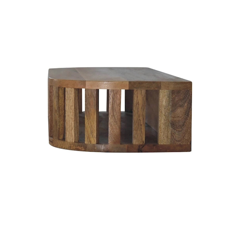 Tavolino Consolle Sospeso a Parete, Legno Massello di Mango, Design Giapponese