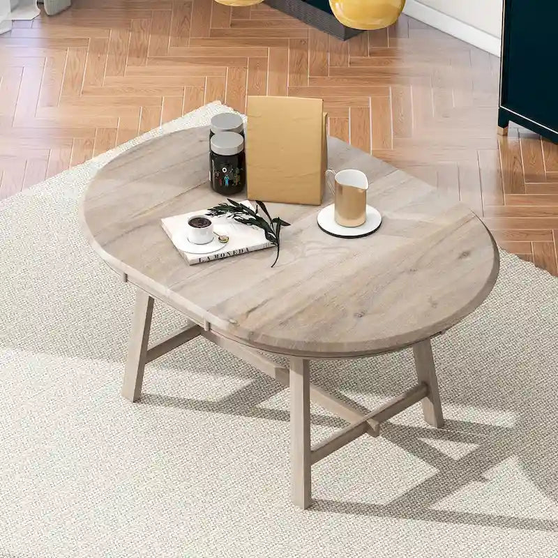 Tavolo da pranzo rotondo allungabile in legno